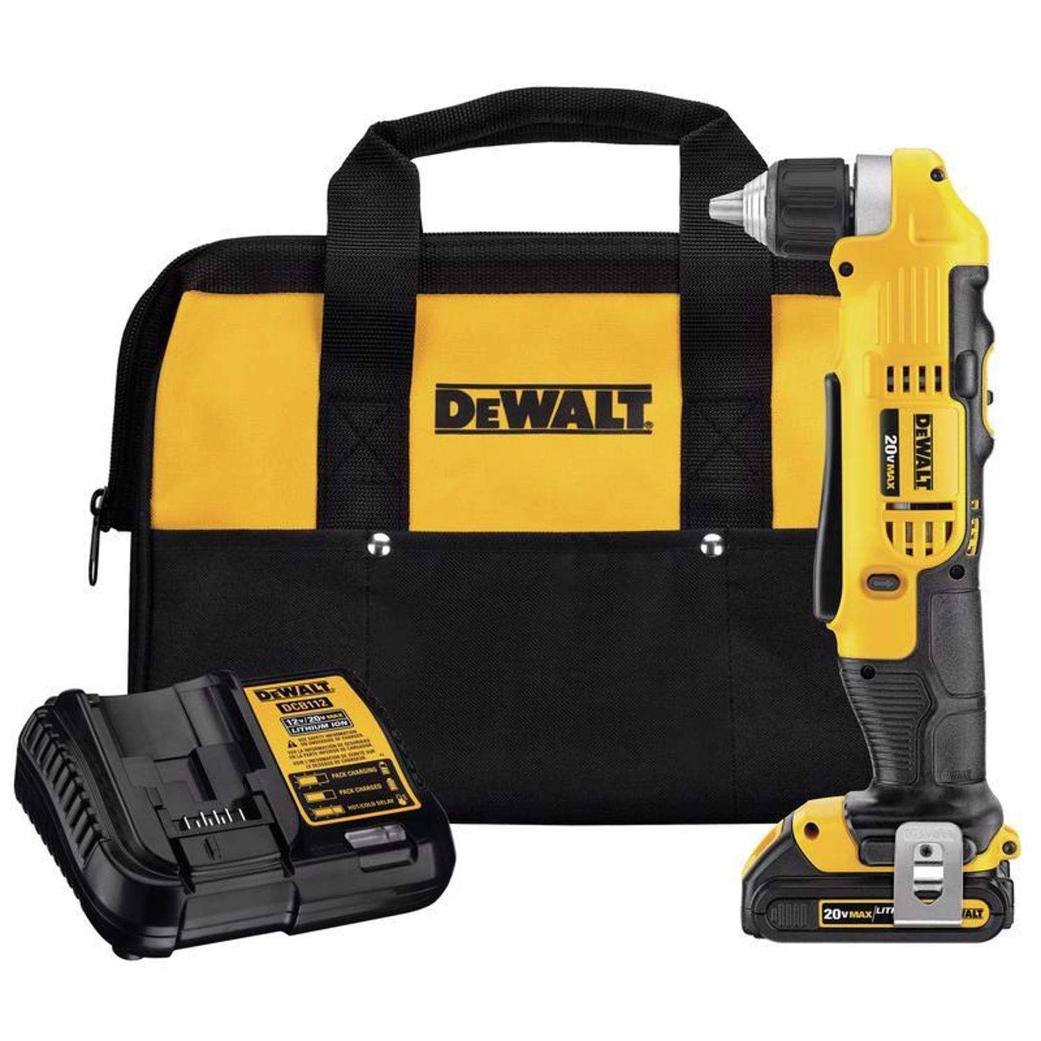 DeWalt 20V MAX 3/8 In. Brushed Cordless Right Angle Drill Kit (Battery & Charger) 3 DeWalt 20V MAX 3/8 In. Brushed Cordless Right Angle Drill Kit (Battery & Charger)