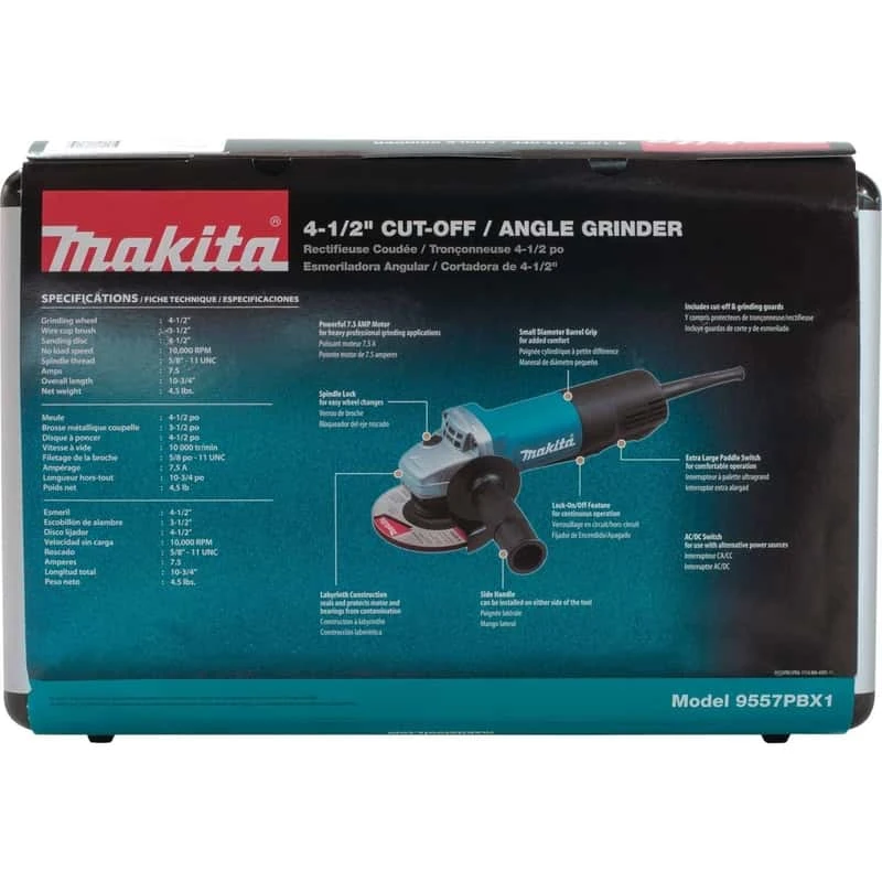 Makita 7.5 Amps Corded 4-1/2 In. Cut-Off/Angle Grinder 5 Makita 7.5 Amps Corded 4-1/2 In. Cut-Off/Angle Grinder - Image 3