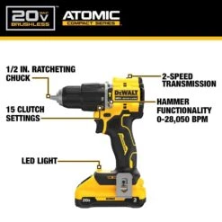 DeWalt 20V MAX ATOMIC 1/2 In. Brushless Cordless Hammer Drill Kit (Battery & Charger) -Makillta Store 62a99a42 8709 4c5c 8b7a b9b0c1bc0b8e