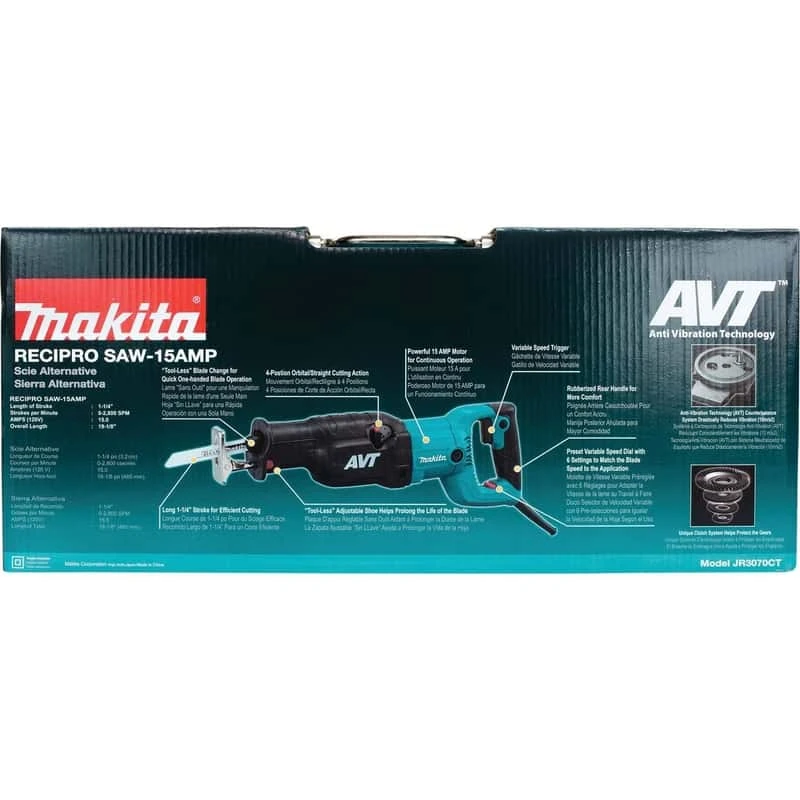 Makita AVT 15 Amps Corded Reciprocating Saw Tool Only 5 Makita AVT 15 Amps Corded Reciprocating Saw Tool Only - Image 3