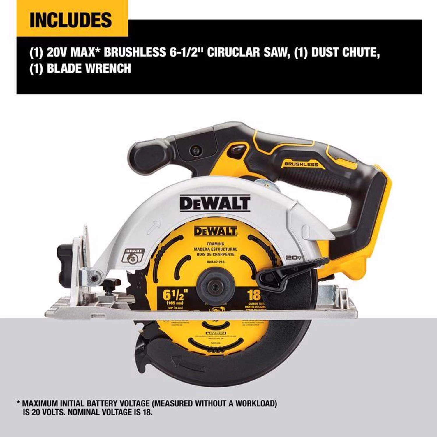 DeWalt 20V MAX 6-1/2 In. Cordless Brushless Circular Saw Tool Only 5 DeWalt 20V MAX 6-1/2 In. Cordless Brushless Circular Saw Tool Only - Image 3