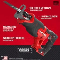 Craftsman V20 Cordless Brushed Reciprocating Saw Tool Only 15 Craftsman V20 Cordless Brushed Reciprocating Saw Tool Only -Makillta Store d319cdaa 40e2 4474 8015 a0022b16716a