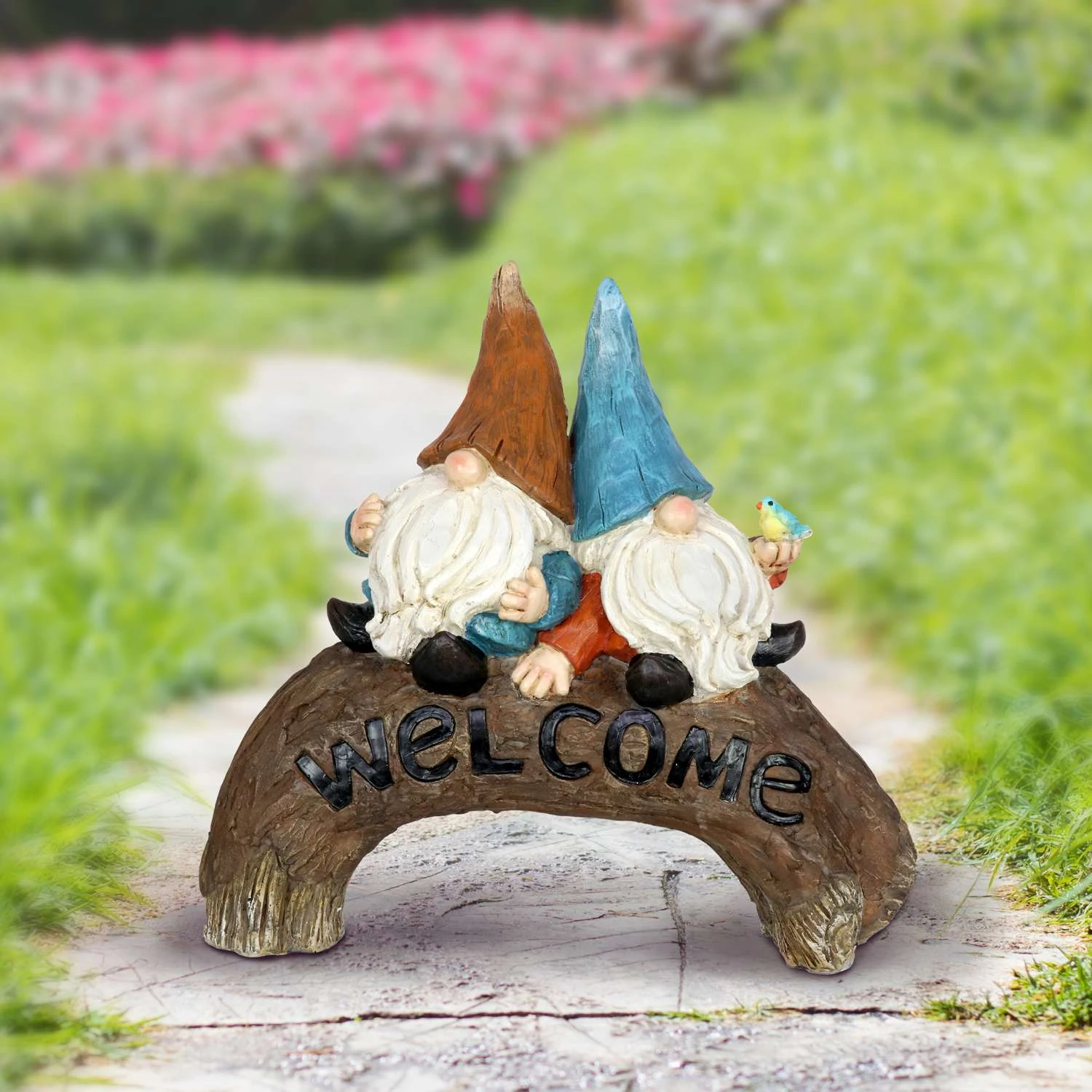 Exhart Resin Multi-color 11 In. Welcome Gnome Garden Statue 4 Exhart Resin Multi-color 11 In. Welcome Gnome Garden Statue - Image 2